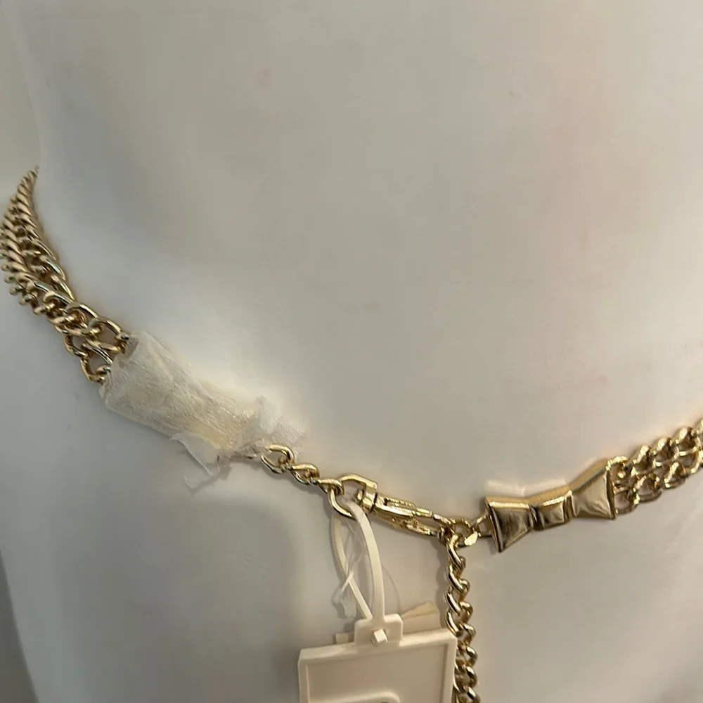 Kate Spade Double Gold Tone Chain Bow Belt